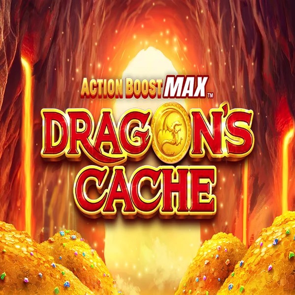 Official Slots logo: Action Boost Max Dragon's Cache by SpinPlay Games at LolaJack Casino