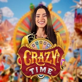 Crazy Time slot logo by Evolution at LolaJack CasinoCrazy Time